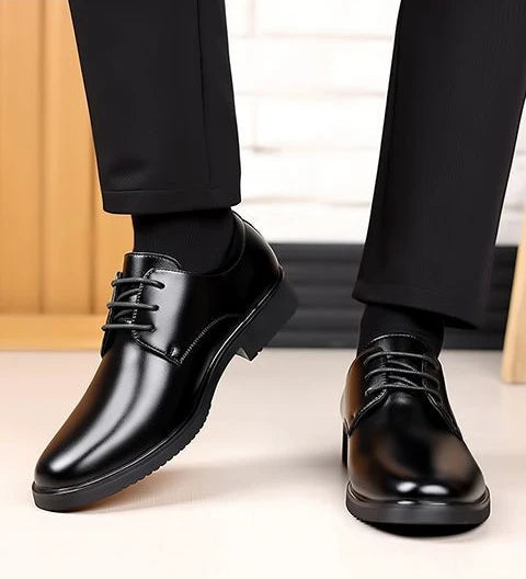 Leather Shoes for Men Casual Derby Square Toe Business Style