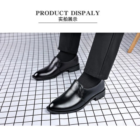 Elevator Dress Shoes for Men - Luxury Leather Formal Footwear for Weddings, Office, and Casual Social Events - Classic Designer Style with Slip-On Convenience