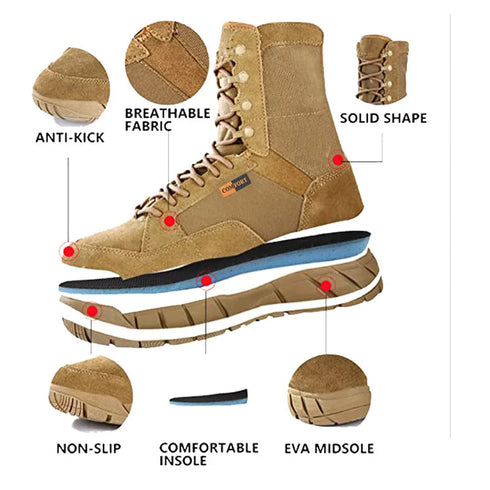 Lightweight Tactical Combat Boots for Men - Outdoor Hiking and Jungle Use