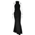 JULISSA MO Satin Sexy Hollow Out Maxi Dress for Elegant Parties