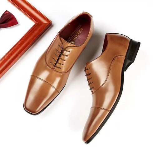 Classic Leather Men's Formal Slip-On Dress Shoes Oxfords Size 46