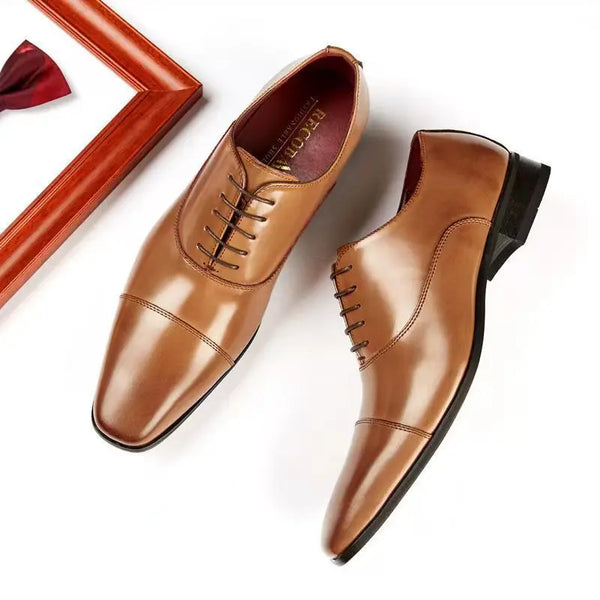 Classic Leather Men's Formal Slip-On Dress Shoes Oxfords Size 46