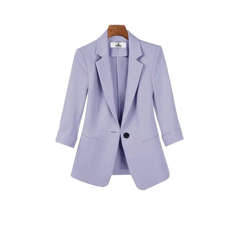 Elegant Women's Casual Blazers Jacket and Slim Fit Pants Two Piece Suit for Professional Summer Wear - Stylish Korean Inspired Outfit Set