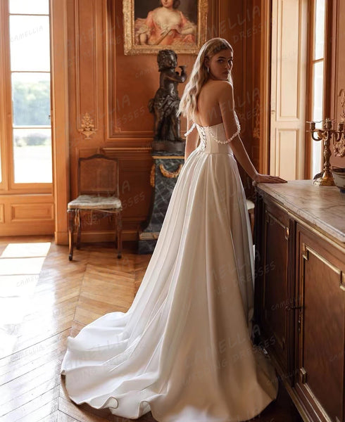 Exquisite Wedding Dresses Women's Sexy A Line Sweetheart Sequined Gowns