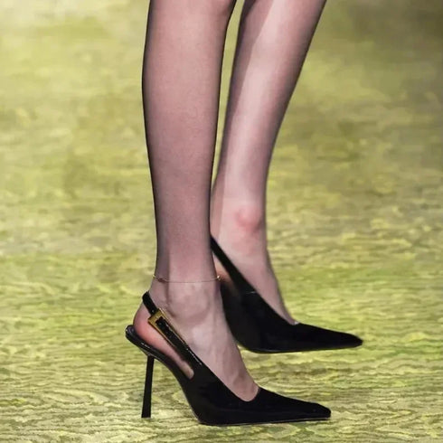 Pointed Stiletto Heels Women Pumps Patent Leather Elegant Office Shoes