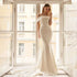 Modern Off The Shoulder Sheath Mermaid Wedding Dress Big Bow Long Train Custom Made