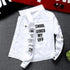Men's Slim Fit Ripped Denim Jacket with Print for Hip Hop Style - Trendy Outerwear for Dance and Casual Wear