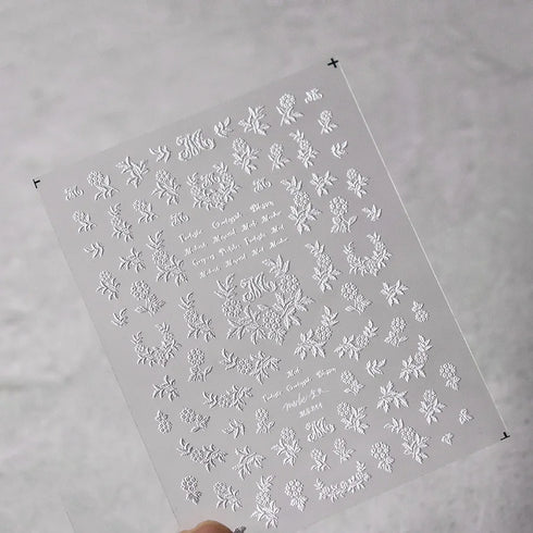 Kawaii Hydrangea 5D Embossed Flower Nail Art Stickers - Self-Adhesive Transfer Decals for Stunning DIY Nail Decoration