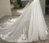 Detachable Lace Overskirt Beaded With Glitter Appliques For Wedding Dress Court Train