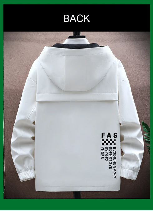 Men's Casual Zipper Hooded Jacket - Spring and Autumn Baseball Uniform with Front Pocket, Loose Pullover Style for Everyday Wear