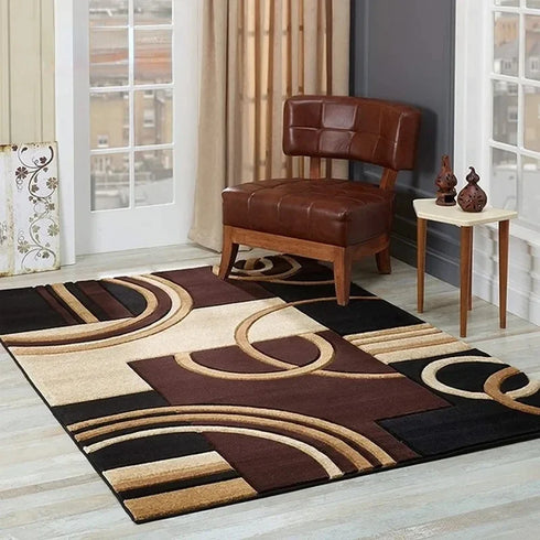 Geometric Circle Area Rug for Living Room Decor and Bedroom Use