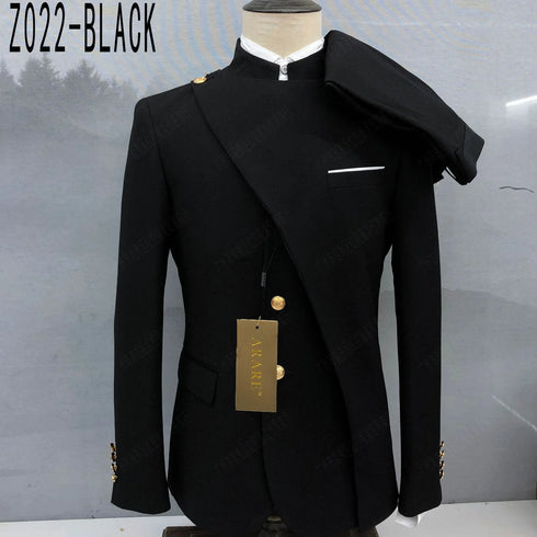 Elegant Men's Traditional Chinese Suit Set - Formal Blazer and Trousers for Weddings and Special Occasions