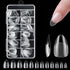 120Pcs Clear Frosted Stiletto, Almond, and Square Fake Nails - Full Coverage Gel X Coffin Manicure Tips for Stunning Autumn Nails