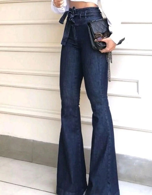 Flare Jeans for Women - High Waist Slim Fit Streetwear Pants with Zipper Fly and Flat Pockets, Perfect for Fall Outfits with Jeans and Stylish Outfits Ideas