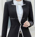 Elegant Long Sleeve One Button Business Suit for Women - Stylish Office Lady Attire for Formal Events and Professional Settings