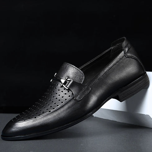 Luxury Handmade Men's Casual Loafer Shoes - Genuine Leather Slip-On Moccasins for Formal and Everyday Occasions