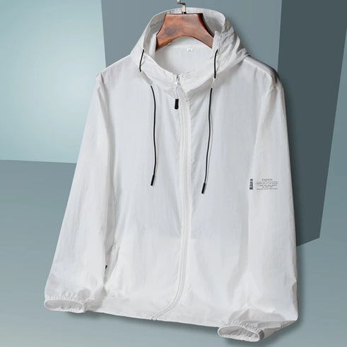 Summer Hooded Windbreaker Jacket for Men and Women - Quick Dry Sun Protection Clothing for Fishing and Hunting, Casual Outdoor Outerwear with Pockets