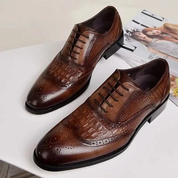 Elegant Men's Oxford Leather Shoes for Office Wear - Comfortable, Wear-Resistant, and Stylish Casual Footwear for Formal Occasions