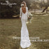Backless Mermaid Wedding Dresses Boho Long Sleeve Lace Bridal Gown