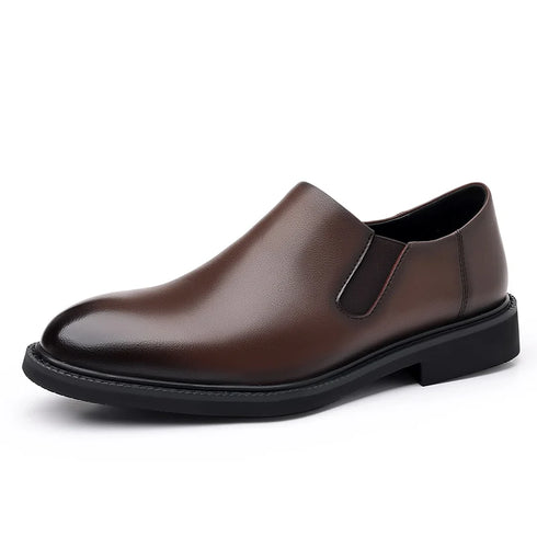 Stylish Men's Oxford Dress Shoes for Business, Weddings, and Office Wear - Elegant Genuine Leather Slip-On Loafers for Casual Occasions