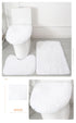3 Piece Solid Color Bathroom Carpet Set Non-Slip Toilet Lid Cover Rugs Kit