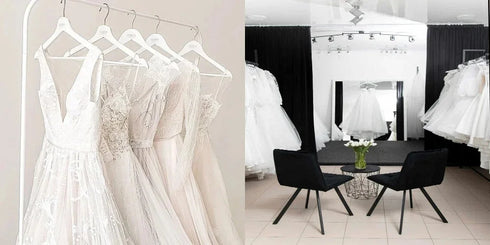 Customized Pure White Satin Long Puff Sleeves Wedding Dress A-Line Open Back Square Collar