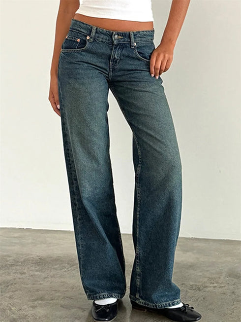 Women Wide Leg Jeans Casual High Waist Baggy Denim Pants