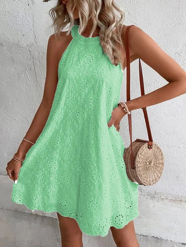 Casual Sleeveless Mini Dress for Women A-Line Beach Party Club Wear