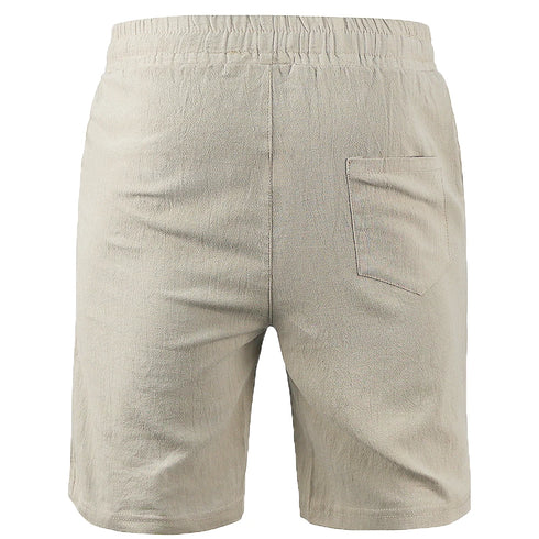 Men's Breathable Cotton Linen Summer Shorts - Solid Color Fitness Trousers S-3XL