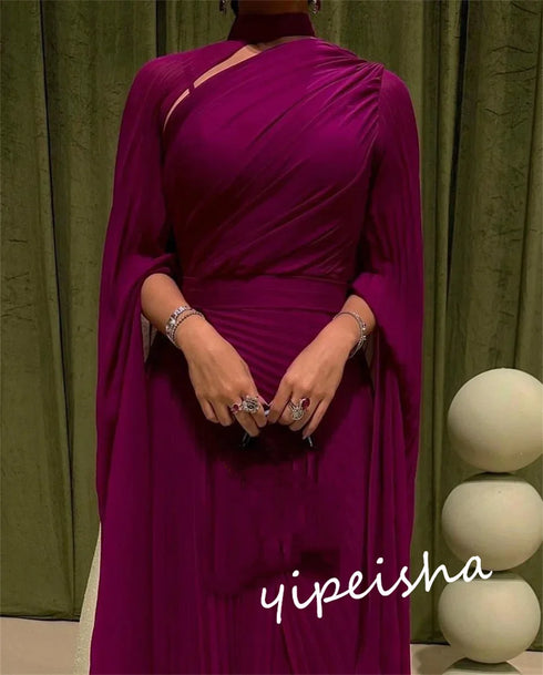 Customized Jersey Draped Occasion Gown A-line Long Dresses