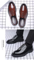 Elegant Men's Dress Shoes - Classic Formal Oxfords for Business, Office, and Wedding Occasions - Stylish Lace-up Casual Leather Footwear with Pointed Toe Design