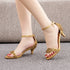 Glamorous Rhinestone Strappy Summer Pumps with 5cm Stiletto Heels for Women