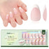 150PCS Short Coffin Soft Gel Press-On Nails - 3-in-1 French Tip Nail Art DIY Set with 15 Sizes for Stunning Manicures