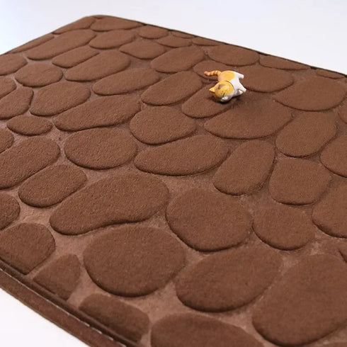 Mat Non Slip Cobblestone Embossed Bathroom Rug Memory Foam Doormat