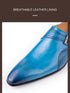 Elegant Handmade Leather Monk Loafer Shoes for Men - Breathable Formal Dress Footwear with Pointed Toe Design, Ideal for Daily Wear and Special Occasions