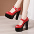 15cm Block High Heels Shoes Thick Platform Women Pumps
