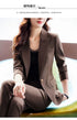 Korean Elegant Casual Blazer Coat and Flare Pants Two-Piece Women's Suit Set for Autumn/Winter Fashion