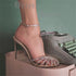 Glamorous Crystal-Embellished Gladiator Sandals with Ankle Strap and Stiletto Heels for Elegant Evening Wear
