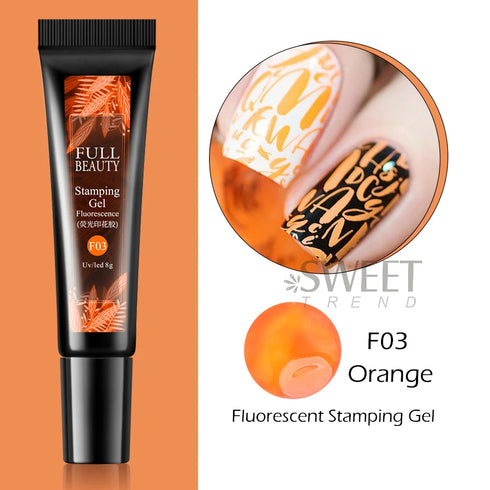 8ml Black Nail Stamping Gel Polish for Stunning Manicure Art with White Gold Transfer Gel, Perfect for UV Soak Off Varnish and Nail Art Stamping Plate Tools