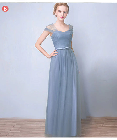 Elegant Sleeveless Tulle A-Line Bridesmaid Dress With Satin Belt And Lace Up Bow For Weddings