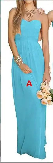 A-Line Chiffon Bridesmaid Dresses Elegant Floor-Length Sleeveless Gown For Wedding Party Occasion