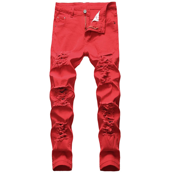 Men's Slim Stretch Denim Pants Casual Classic Trousers Big Size