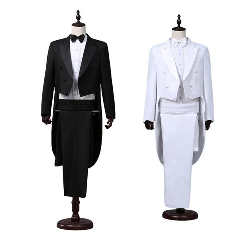 Sophisticated Tailcoat Suit for Performers - Stylish Casual Stage Jacket for All Seasons