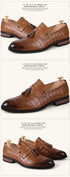 Elegant Tassel Slip-On Loafers for Men - Italian Designer Formal Dress Shoes Perfect for Weddings, Casual Events, and Business Attire in Premium Patent Leather