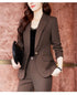 Korean Elegant Casual Blazer Coat and Flare Pants Two-Piece Women's Suit Set for Autumn/Winter Fashion