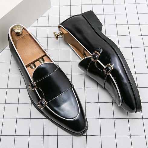 Elegant Men's Leather Loafers with Tassel Design - Comfortable Slip-On Moccasin Shoes for Formal Business and Casual Occasions, Available in Big Sizes 38-48
