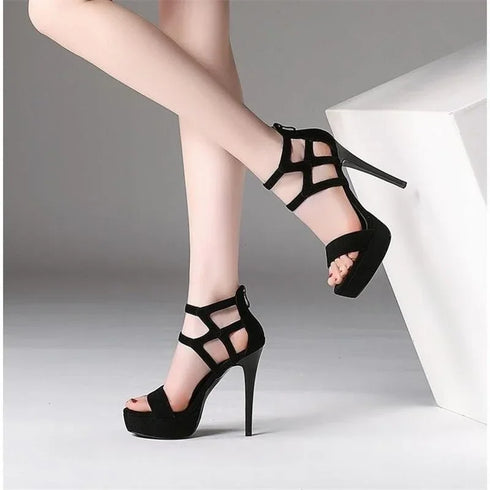 Elegant Kitten Heels for Women - Stripper Platform Sandals with Thin Stiletto Design
