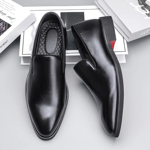 Business Formal Slip-On Leather Shoes for Men Dress Fashion Oxford Moccasins