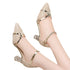 Gold Women Sandals Party High Heels Slip-On Sexy Shoes