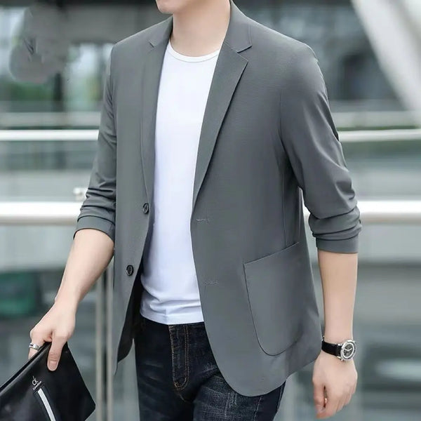 Men's Casual Oversize Suit Jackets for Spring and Autumn - Single Breasted Blazers in Plus Sizes for Everyday Wear